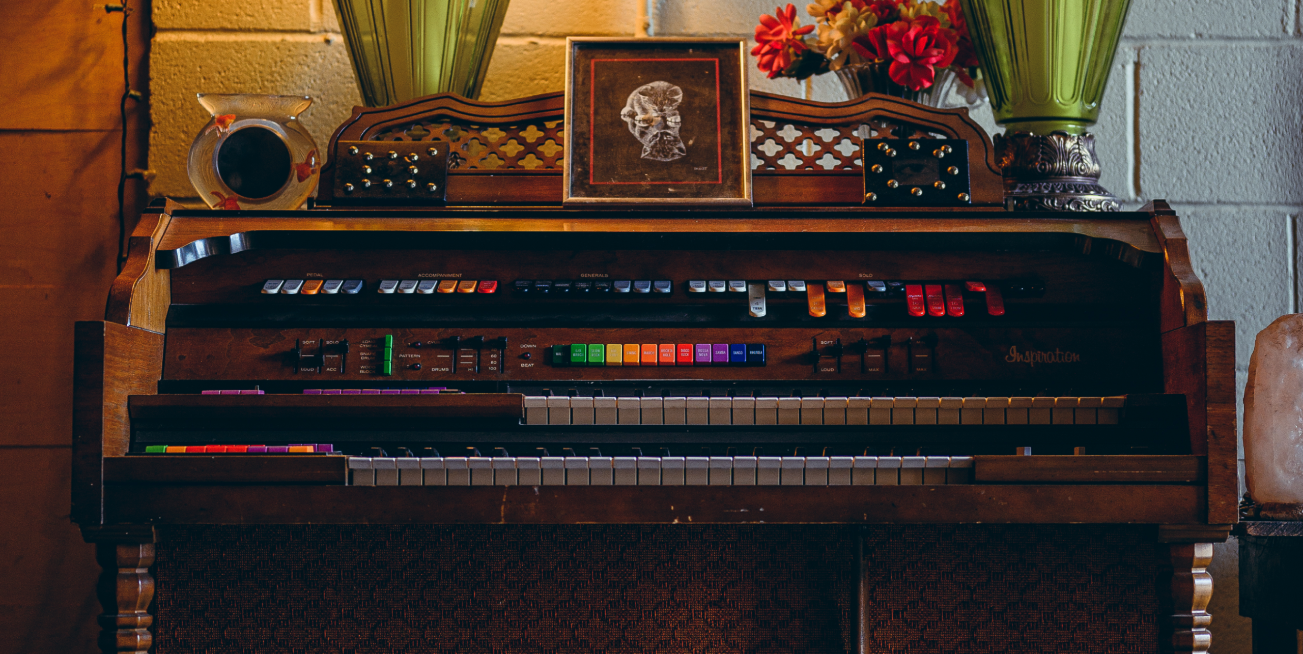 Kimball Electric Organ with colorful keys